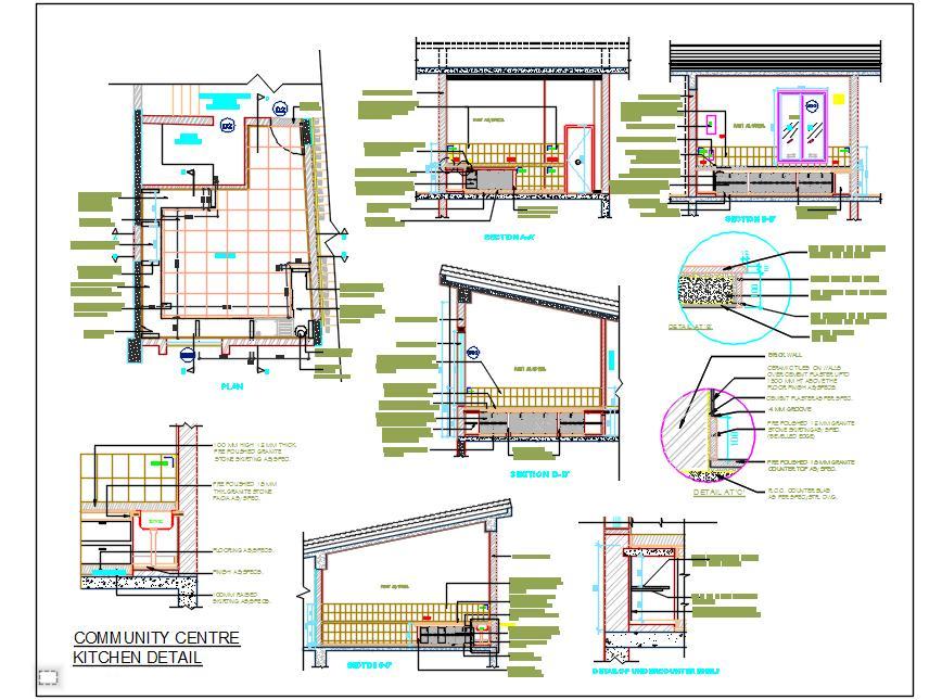 Kitchen Design DWG with Counter & Backsplash Details